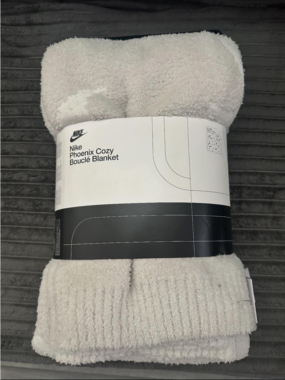 Nike White Phoenix Cozy Bouclé Throw Blanket
